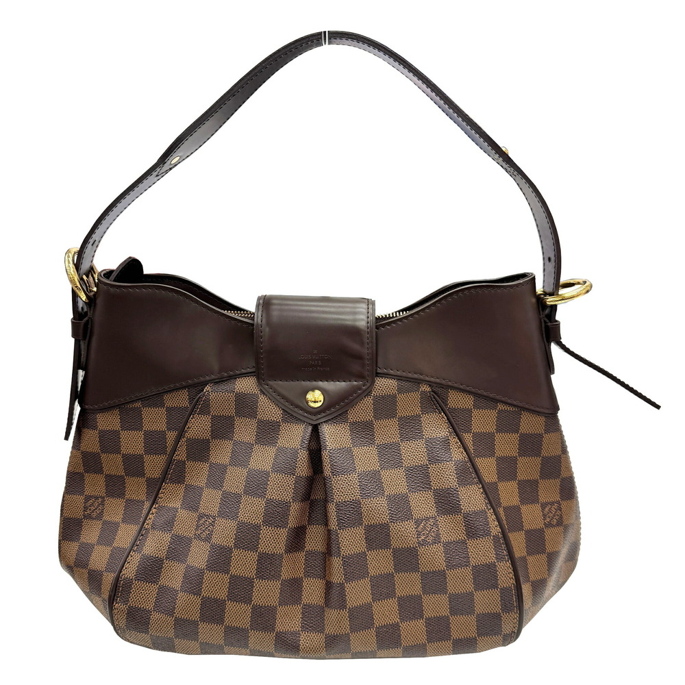 LOUIS VUITTON Damier Ebene Brown Sistina One Shoulder Hobo Bag